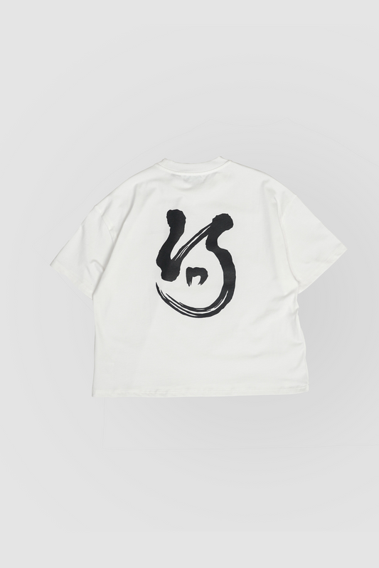 White Calligraphy Logo Tee