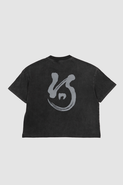 Washed Black Calligraphy Logo Tee