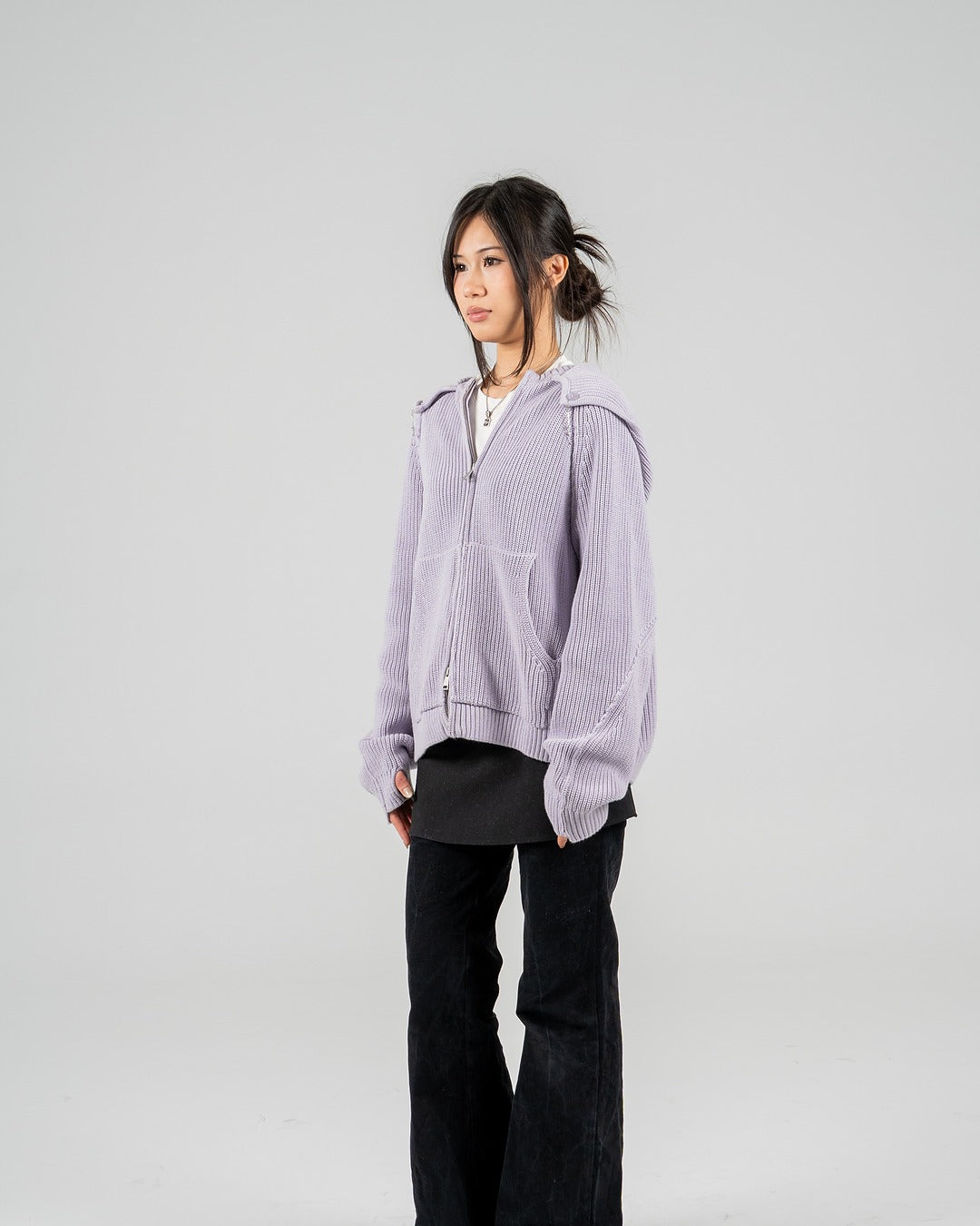 Lilac Shufu Knit Zipup
